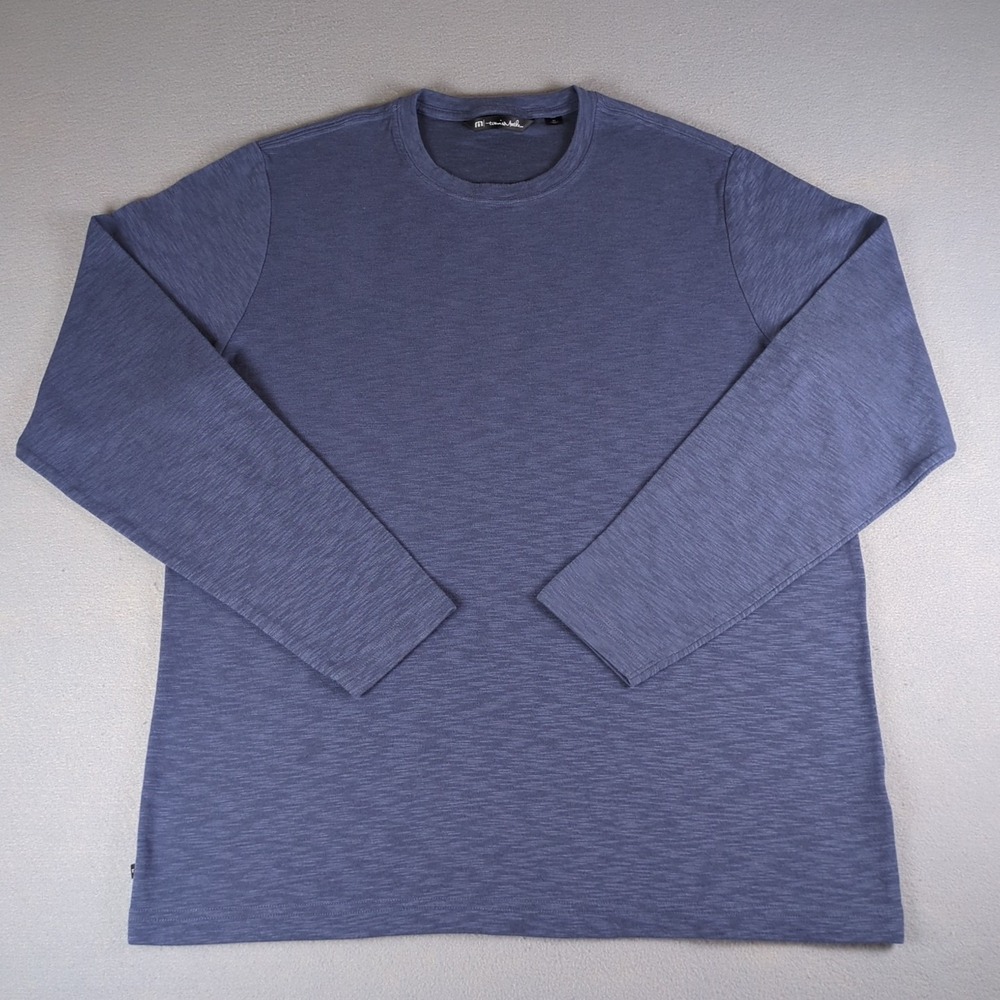 Travis Mathew Renner Shirt Mens Extra Large Navy Blue Long Sleeve Crew Neck Soft